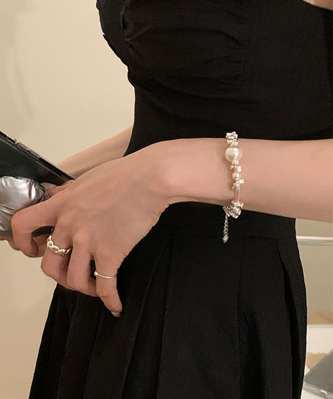 Pearl Original Silk Broken 925 Bracelet Silver Chain FashionChic