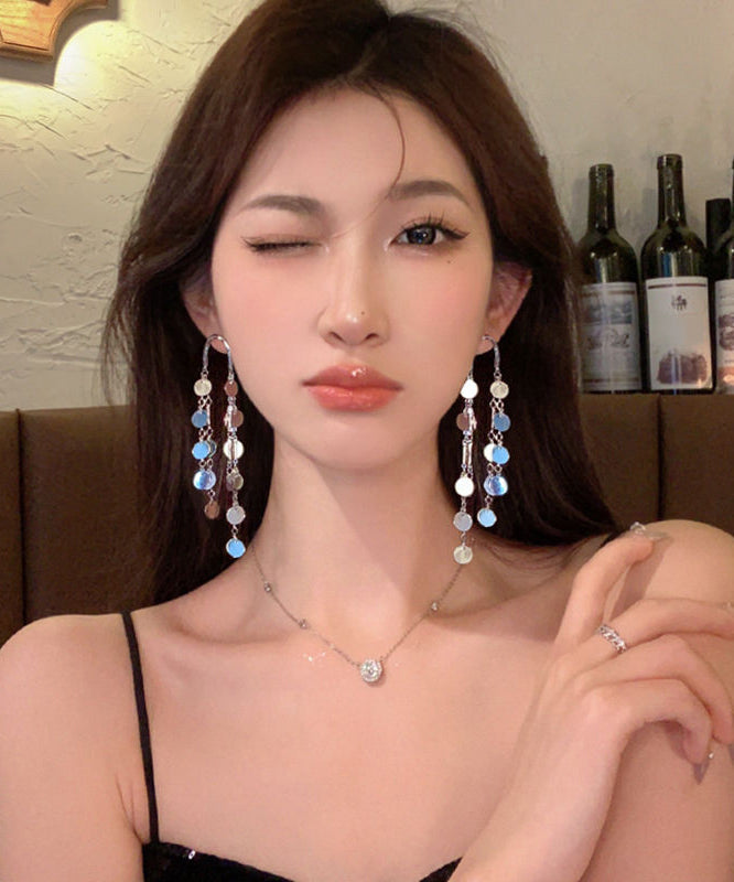 Original Drop Alloy Earrings Silk Sequins Tassel FashionChic