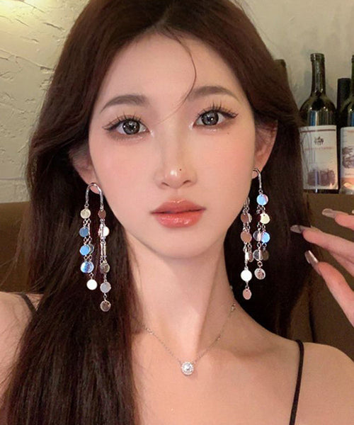 Original Drop Alloy Earrings Silk Sequins Tassel FashionChic