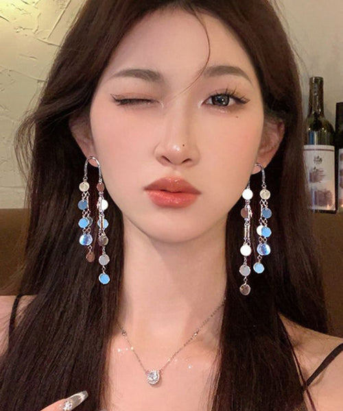 Original Drop Alloy Earrings Silk Sequins Tassel FashionChic