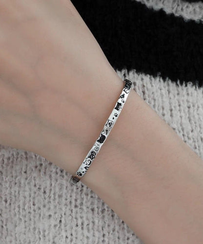 Little Original Copper Charm Graffiti Silk Cats Bracelet FashionChic