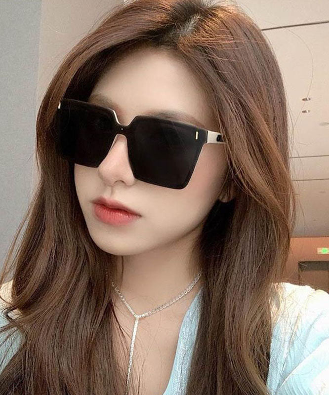 Oversize Black Temperament Square Large Frame Sunglasses XS1063 Ada Fashion