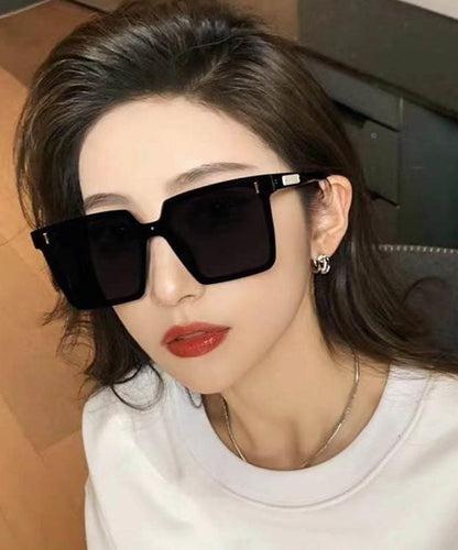 Oversize Black Temperament Square Large Frame Sunglasses XS1063 Ada Fashion