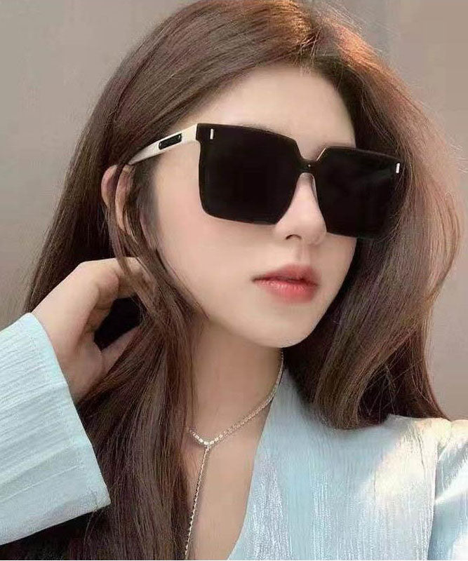 Oversize Black Temperament Square Large Frame Sunglasses XS1063 Ada Fashion