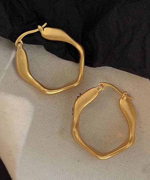 Earrings Oversize Gold Metal Hoop FashionChic
