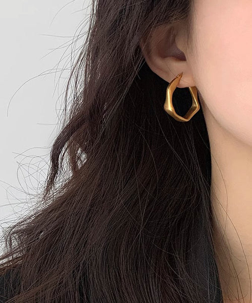 Earrings Oversize Gold Metal Hoop FashionChic
