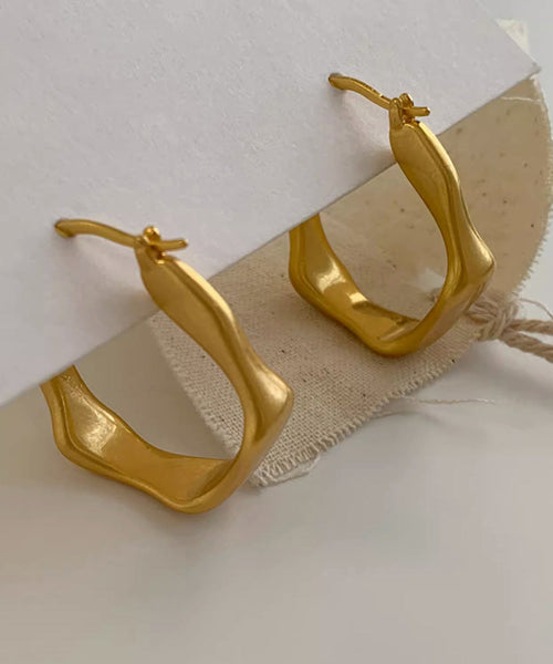 Earrings Oversize Gold Metal Hoop FashionChic