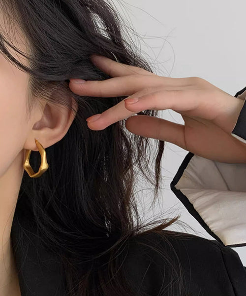 Earrings Oversize Gold Metal Hoop FashionChic