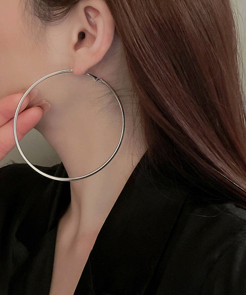 Oversize Silk Metal Circle Hoop Earrings ZZ039 JEW-EAR240613