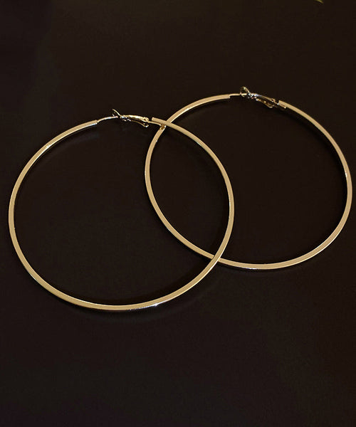 Oversize Silk Metal Circle Hoop Earrings ZZ039 JEW-EAR240613