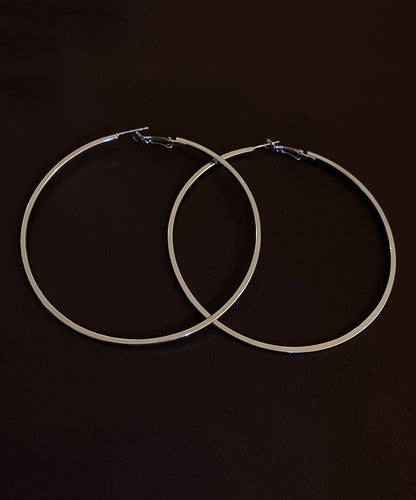 Oversize Silk Metal Circle Hoop Earrings ZZ039 JEW-EAR240613