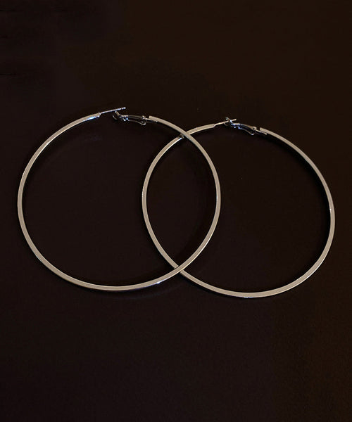 Oversize Silk Metal Circle Hoop Earrings ZZ039 JEW-EAR240613