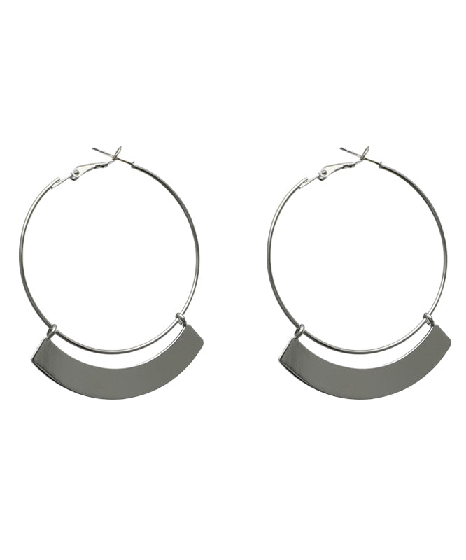 Oversize Silk Sterling Silver Alloy Hoop Earrings II006 JEW-EAR240825