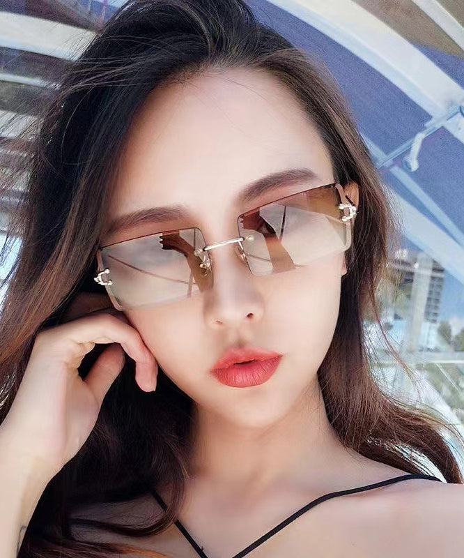 Personalized And Fashionable Brown Frameless Sunglasses XS1092 Ada Fashion