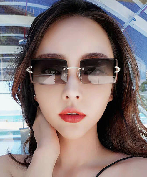 Personalized And Fashionable Brown Frameless Sunglasses XS1092 Ada Fashion