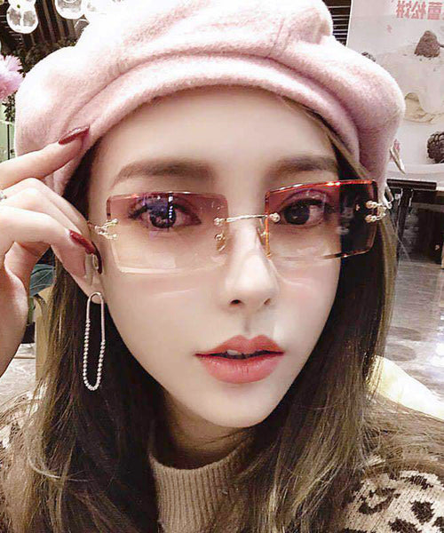 Personalized And Fashionable Brown Frameless Sunglasses XS1092 Ada Fashion