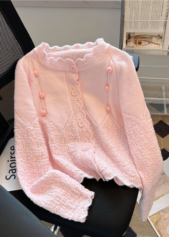 Pink Patchwork Knit Cardigan Oversized Spring YO024 ABC