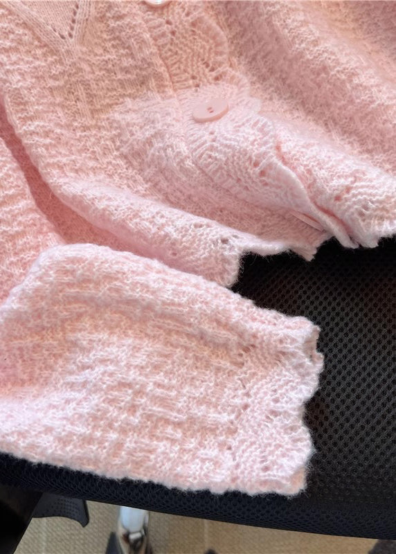 Pink Patchwork Knit Cardigan Oversized Spring YO024 ABC