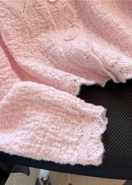 Pink Patchwork Knit Cardigan Oversized Spring YO024 ABC