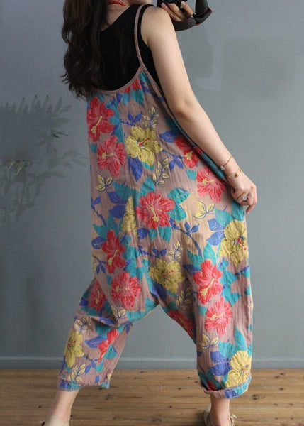 Pink Pockets Cotton Jumpsuit High Waist Summer MN045 MMDM-JPTS240704