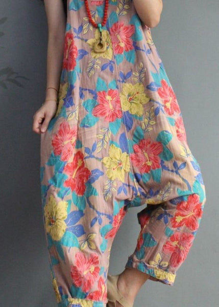 Pink Pockets Cotton Jumpsuit High Waist Summer MN045 MMDM-JPTS240704