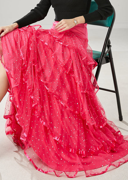 Pink Silm Fit Tulle Skirt Exra Large Hem Spring YU1012 Ada Fashion