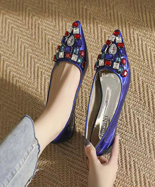 Pink Soft Comfy Fashion Pointed Toe Crystal Flat Feet Shoes CZ1036 Ada Fashion