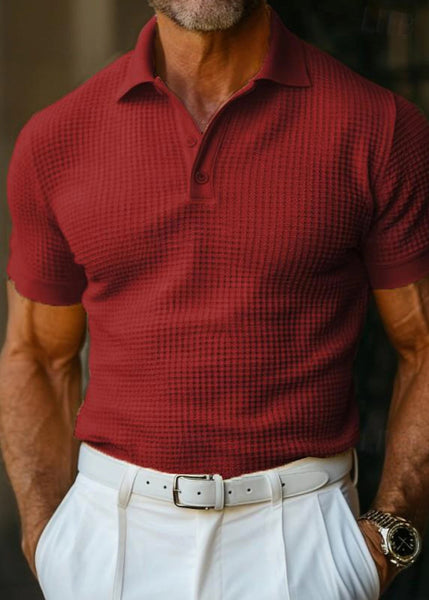 Collar Peter Summer Plaid Solid White Pan Men Cotton Polo Shirts FashionChic