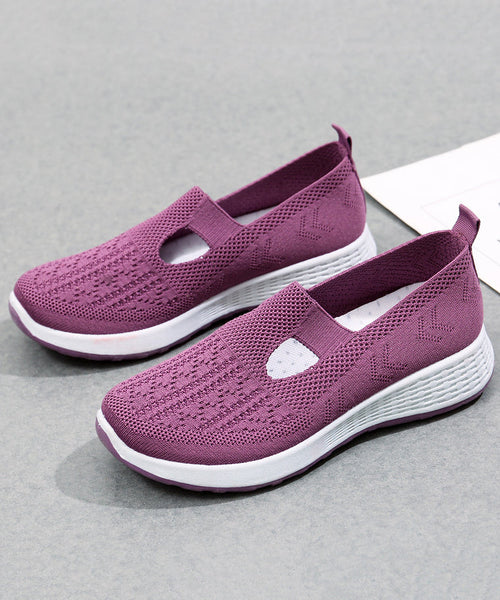 Platform Flat Shoes For Women Casual Pink Breathable Mesh UU010 OM-XZ240821