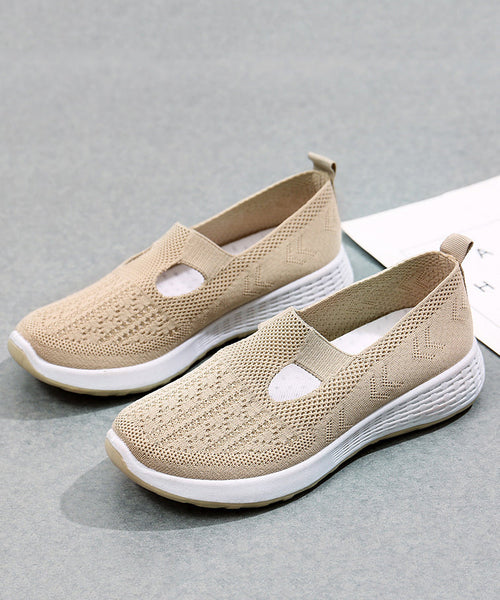 Platform Flat Shoes For Women Casual Pink Breathable Mesh UU010 OM-XZ240821