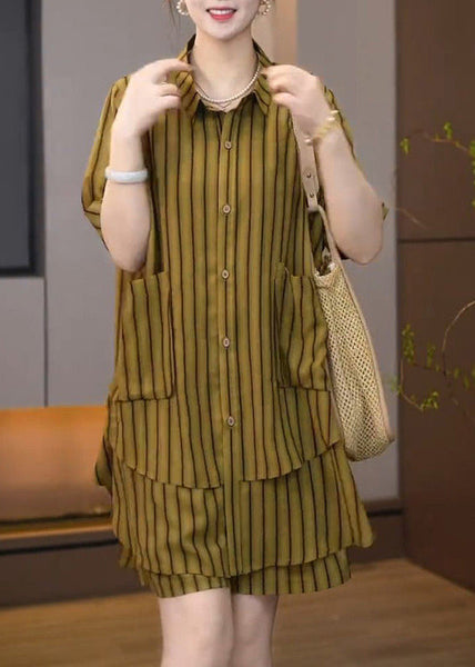 Plus Sets Size Summer Women Pieces Striped Asymmetrical 2 FashionChic