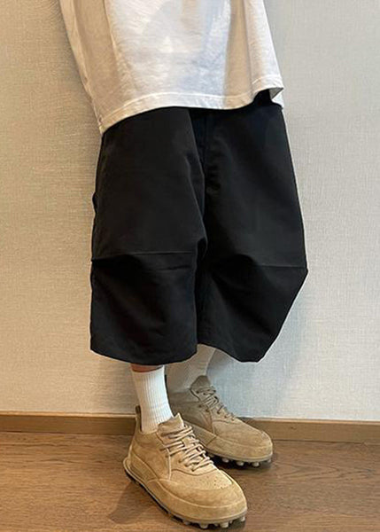 Plus Size Beige Pockets High Waist Men Pants Summer YT020 Men-Silk-MENCP240721