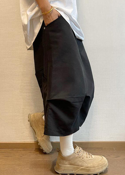 Plus Size Beige Pockets High Waist Men Pants Summer YT020 Men-Silk-MENCP240721