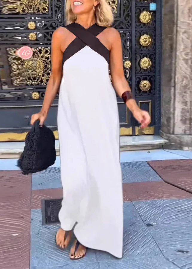 Size Crossing Black Holiday Summer Dresses Patchwork Plus FashionChic