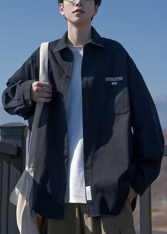 Thin Pockets Coats Cotton Plus Size Collar Pan Black Peter Mens FashionChic