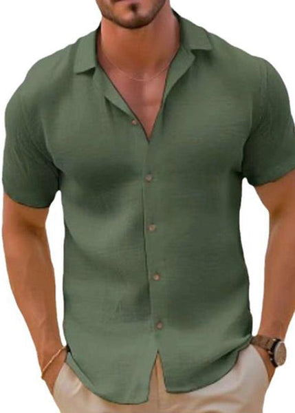 Cotton Peter Shirt Size Pan Solid Plus Men Black Collar Summer FashionChic