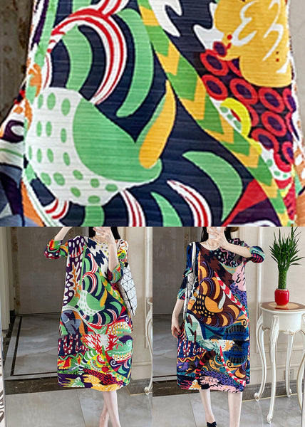 Plus Size Blue Print Long Dress Bracelet Sleeve GH1035 Ada Fashion