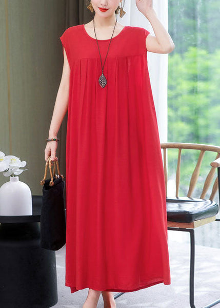 Wrinkled Dress O Cotton Green Size Plus Summer Patchwork Neck FashionChic