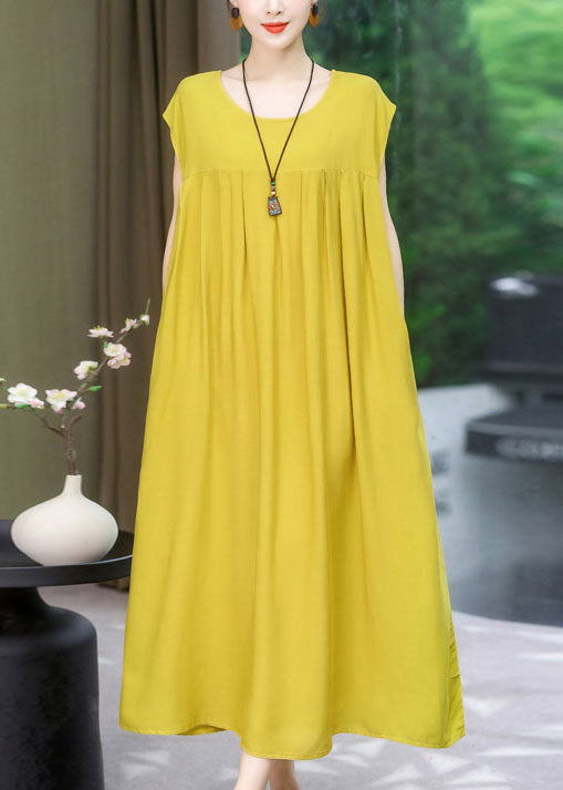 Wrinkled Dress O Cotton Green Size Plus Summer Patchwork Neck FashionChic