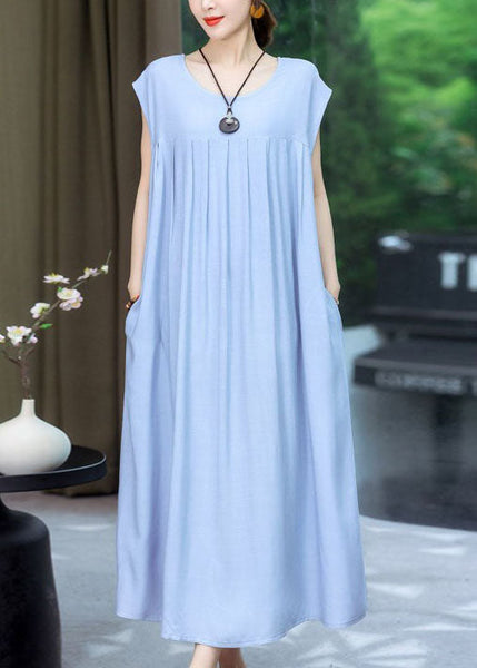 Wrinkled Dress O Cotton Green Size Plus Summer Patchwork Neck FashionChic