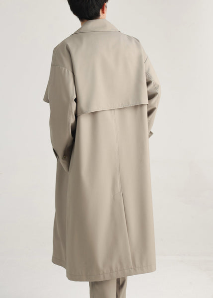 Plus Size Khaki Double Breast Side Open Cotton Mens Trench Coat Spring YQ001 ABC