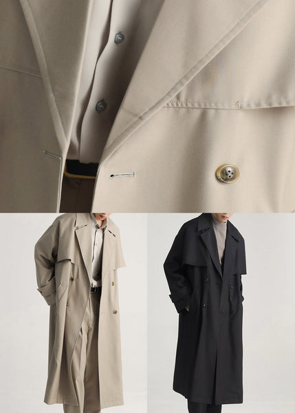 Plus Size Khaki Double Breast Side Open Cotton Mens Trench Coat Spring YQ001 ABC