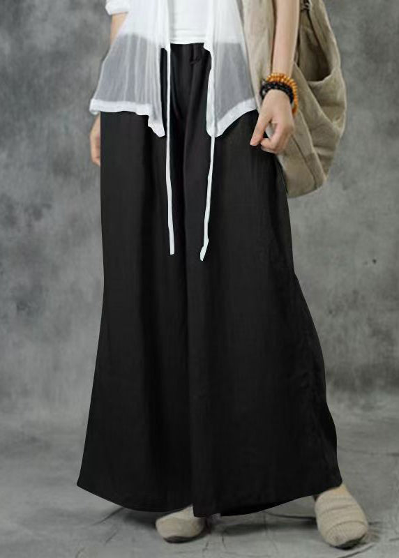 Elastic Summer Pockets Waist Wide Size Leg Pants Plus Khaki FashionChic