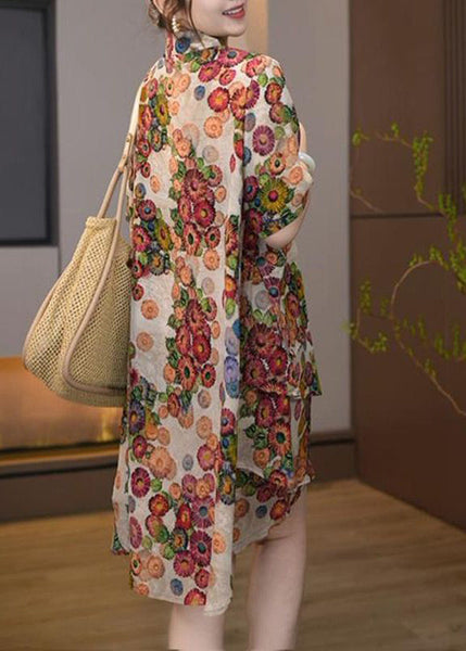 Cotton Pieces Set Print Khaki Size Summer Plus Two Oversized FashionChic