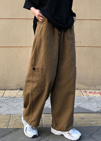 Summer Pockets Pants Size Men Plus Khaki Solid Cotton FashionChic