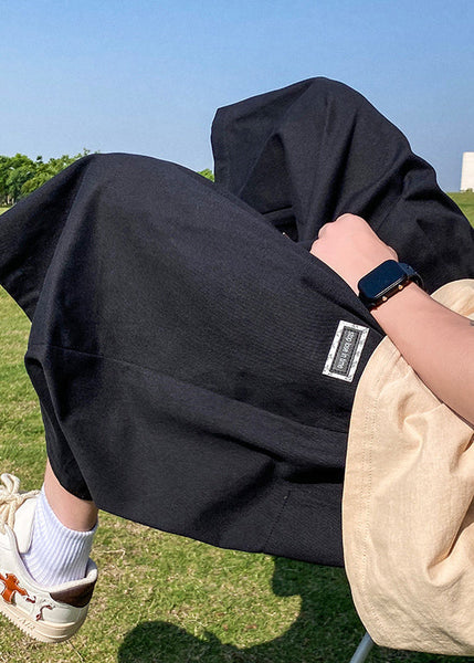 Plus Size Nave Blue Elastic Waist Tie Waist Ice Silk Men Pants Summer YT006 Men-Silk-MENCP240721