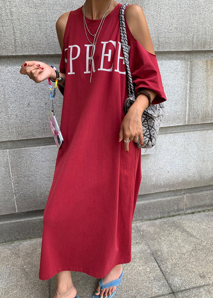 Size Plus Blue Cold Maxi Navy Graphic Dress Holiday Shoulder FashionChic