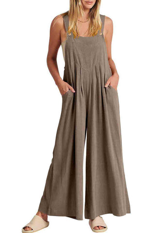 Wrinkled Size Jumpsuits Summer Plus Linen Overalls Oversized FashionChic