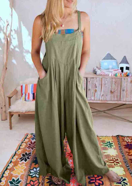 Wrinkled Size Jumpsuits Summer Plus Linen Overalls Oversized FashionChic