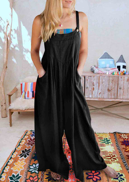 Wrinkled Size Jumpsuits Summer Plus Linen Overalls Oversized FashionChic